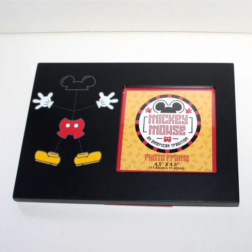 Disney Parks Photo Frame Mickey Mouse American Tradition black red table top
